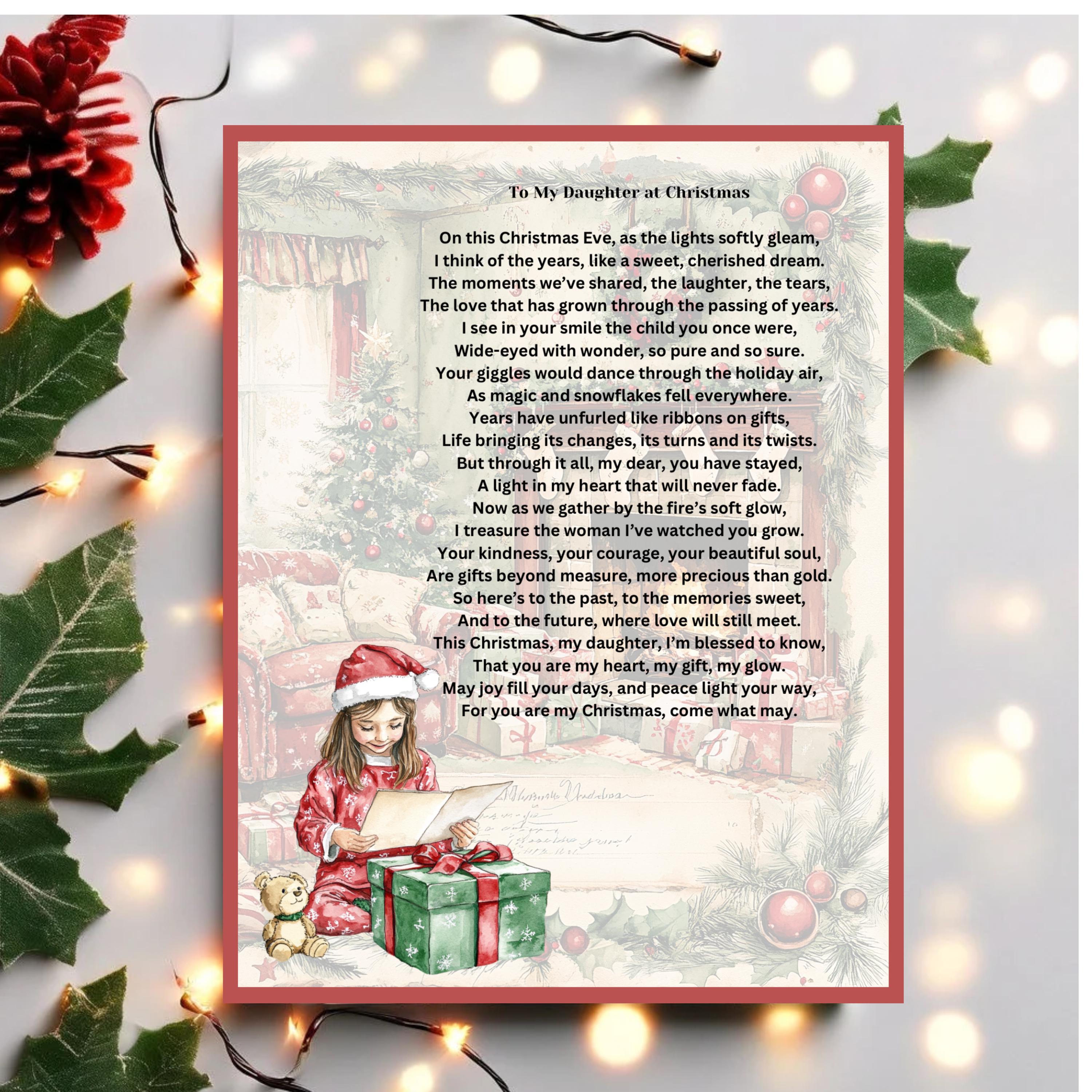 Daughter, Christmas, 8x10 Picture, Instant Download, Printable, - Etsy