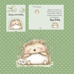 Cute Hedgehog Birthday Card | 5x7 Christian Birthday Card with Bible Verse & Sweet Greeting | Scripture Card