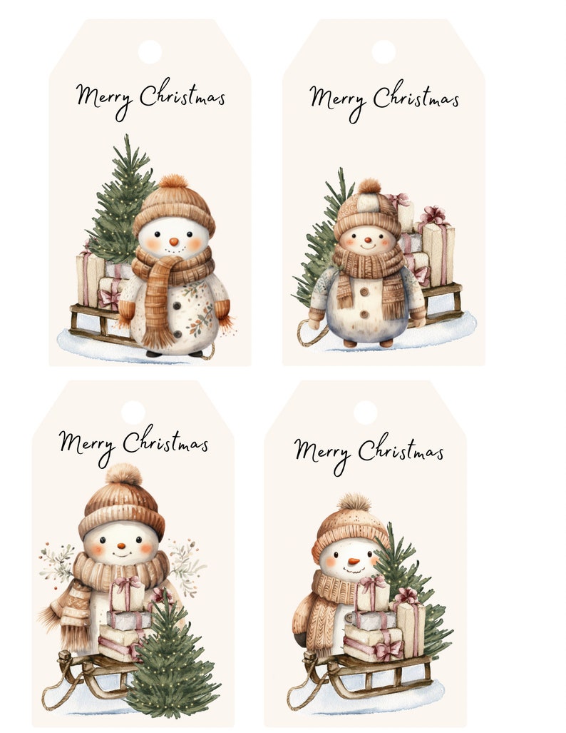 3x5 Christmas Gift Tags, 12 Designs in All - Etsy