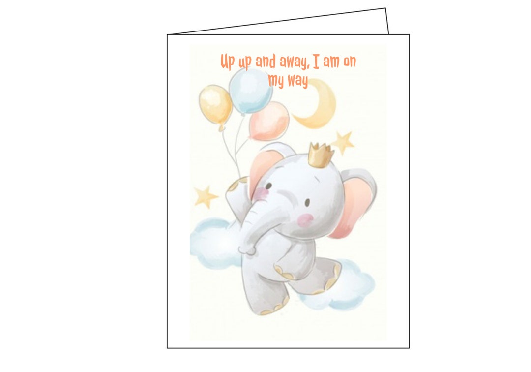 Baby Elephant, Cute Elephant, Printable, Greeting Card, Birthday Card ...