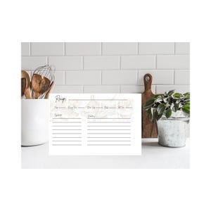5x7 Bread-Themed Recipe Cards – Set of 10