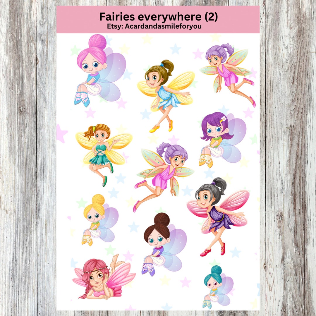 Fairy Flying Sticker Fairy Stickers, Stickers, Free Shipping - Etsy