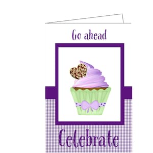 Feliz cumpleaños, tarjeta de felicitación, tarjeta de cumpleaños, pensamientos felices, tarjeta de cumpleaños para niños, cupcake, imprimible, tarjeta digital, descarga instantánea