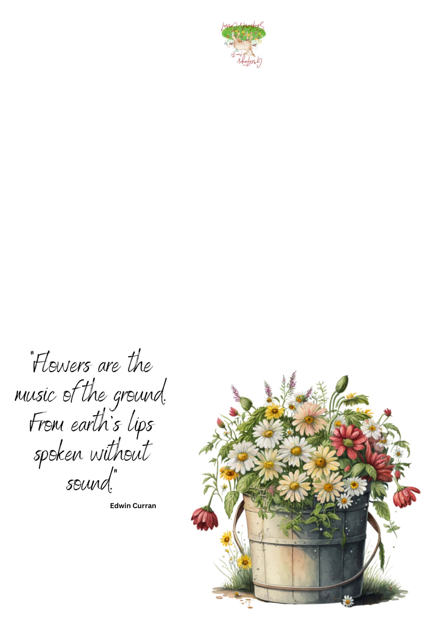 5x7 Blank Note Card, Instant Download, Printable, - Etsy
