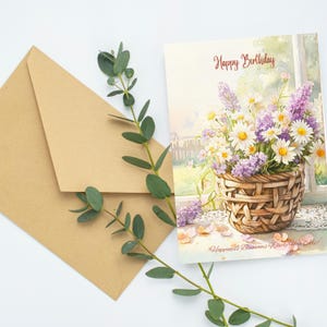Handmade Floral Birthday Greeting Card – Elegant & Heartfelt