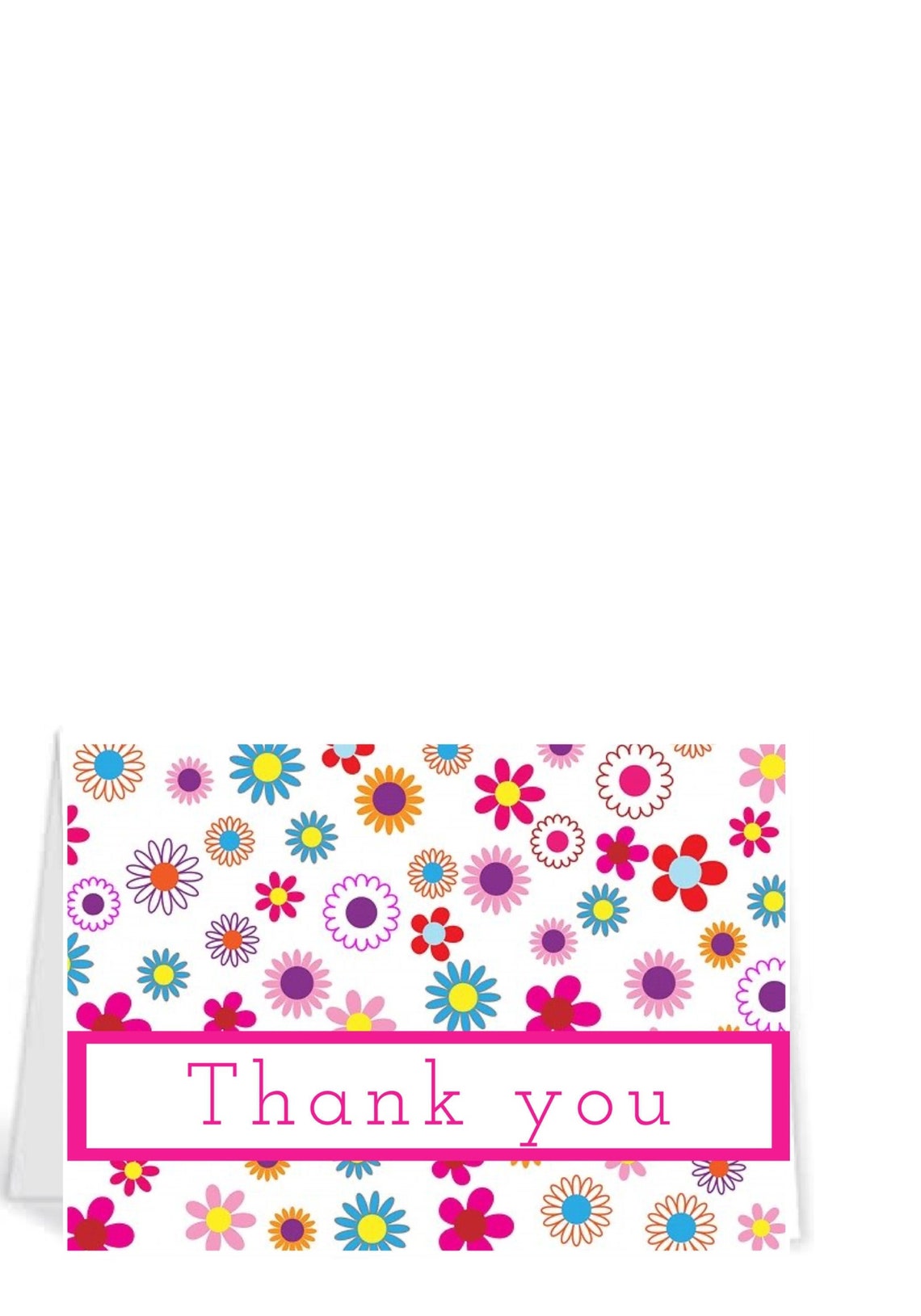 Happy Thoughts, Thank You Card, Thank You, Greeting Card, Flowers ...