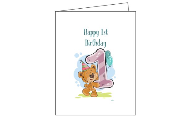 Biglietto 1° Compleanno Old English Co. – Con Animali Musicali, Per Bambini E Bambine, 15x15cm, Fatto A Mano In UK