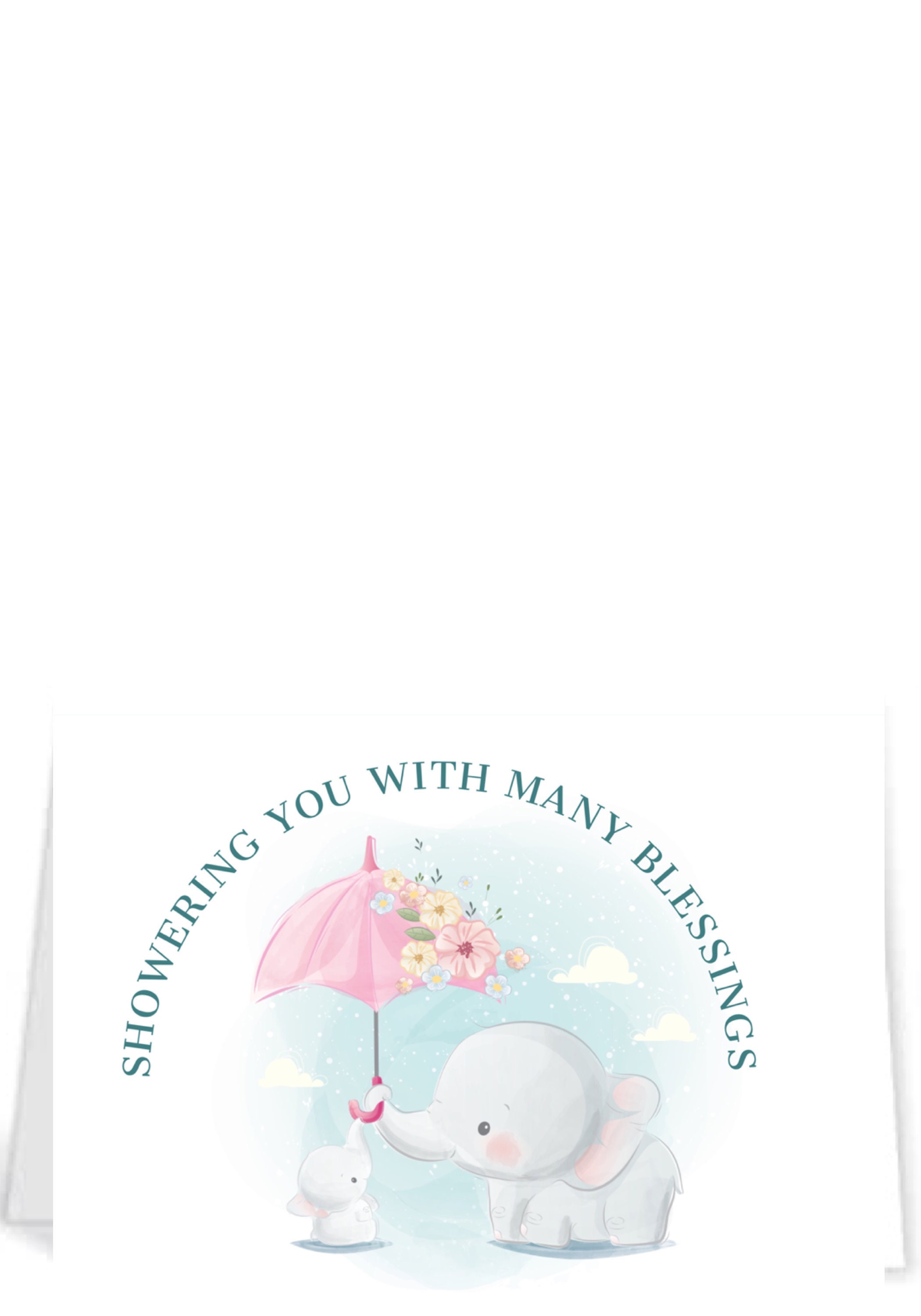 5x7 baby shower card, baby shower, greeting card, happy thoughts, printable, instant download, digital card,