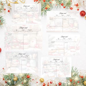 Holiday recipe cards 6 total 3 standard 8.5x11 sheet of paper 2 per sheet.  Instant download, printable