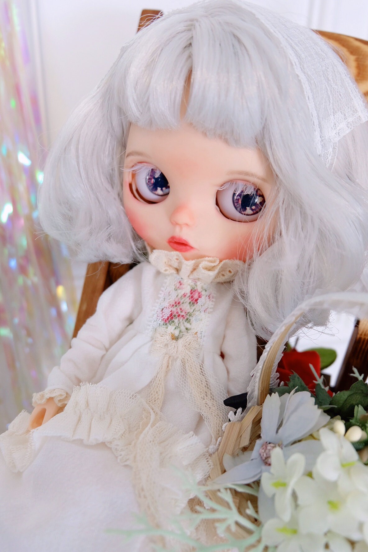 Blythe custom doll Lilly doll TBL White hair normal skin ton Etsy