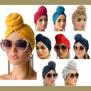 SATIN LINED PreTied Turban | Pretied Headwrap | Chemo Headwraps | Women Turban Wraps | Hair Loss Cover | Alopecia Scarfs