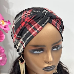 Belle Twist Headband | Christmas Headband | Red Plaid Headband