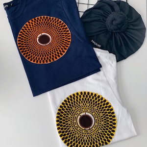 Navy Blue Unisex African Print T-Shirt | Gift For Loved Ones