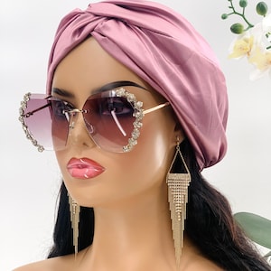 Satin Cap For Women | Silky Satin Twist Turban | Natural Hair Cover | Double Layer Turban |
