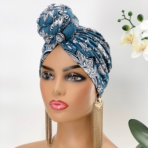 Pre Tied Turban | Pre Tied Head Wrap | Women Turban | Head Wraps For Chemo | Boho HeadWrap | Alopecia Wrap | Hair Accessory for Mom, Wife