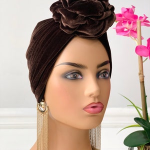 Velvet Pretied Turban Hat | Pretied Head Scarf  | Pretied Head Wrap | Chemo Turbans