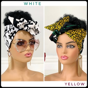 African Print | Satin-Lined Headwrap | 100% Cotton | Non-Stretch Headwrap | Non-Pretied Scarf | Cotton Fabric Headtie