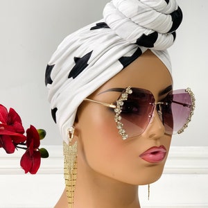 SATIN LINED  Pre Tied Star Turban | Pre Tied Head wrap | Women Turban | Head Wraps For Chemo | Boho HeadWrap | Alopecia Scarfs