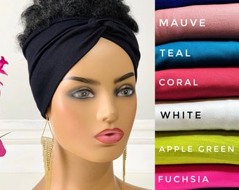 Black Twist Headband | Wide Yoga Head Band | Workout Headband  | Hair Accessories | Twist Turban