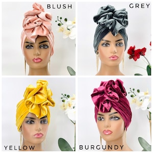 Turban Hat | Pretied Head Scarf | Ruffled-Design Turban