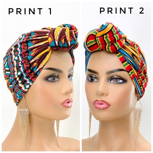 African Print Pretied Knotted Turban | Head Wraps For Women | Hair Cover | Gift For Loved Ones