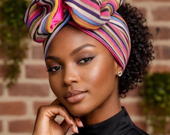 Faixa de cabelo com forro de cetim | Faixa de cabelo com arame | Faixa de cabelo ajustável | Acessório para cabelo natural | Faixa de cabelo de luxo | Faixa de cabelo feita à mão