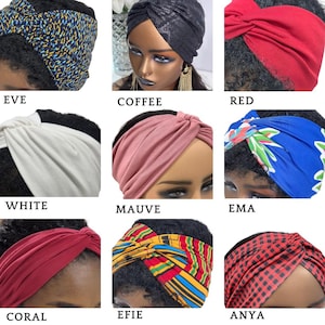 SATIN LINED Twist Headband | Wide Yoga Head Band | Workout Headband | Hair Accessories | Twist Turban image 3
