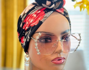 Satin Lined Pre-Tied Turban | Handmade Stretch Headwrap