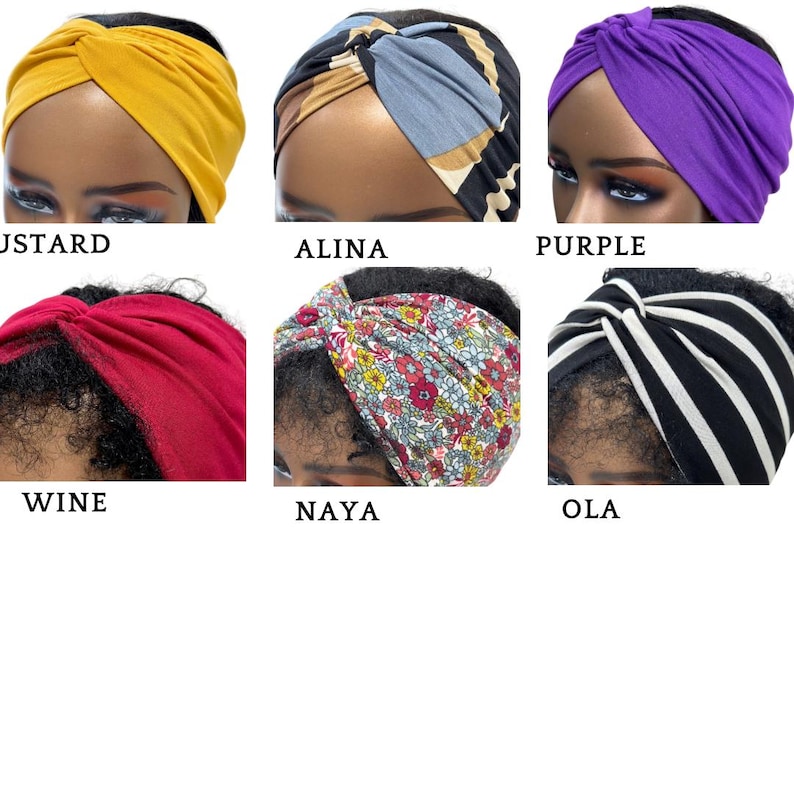 SATIN LINED Twist Headband | Wide Yoga Head Band | Workout Headband | Hair Accessories | Twist Turban image 5