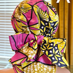 Satin Lined Scrub Cap | Ponytail Scrub Cap | African Print Scrub Cap | Surgical Scrub Cap | Nurse Scrub Cap