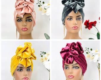 Turban Hat | Pretied Head Scarf | Ruffled-Design Turban