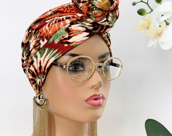 Pre-Tied Turban  | Pattern Placements Varies | Beautiful Head Covering | Turban | Pretied Head wrap