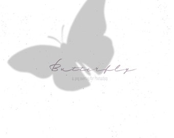Papillon // Butterfly Shadow // Product Mock Up Design // Clip Art avec fond transparent // Shadow Overlay // Photoshop