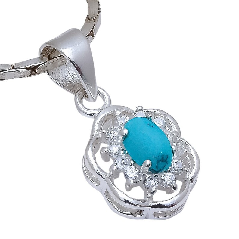 Pendant Free Shipping White Turquoise Natural Gem Stones Pendant 925 Sterling Silver Handmade jeweler