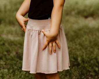 Girls bamboo peplum skirt, Toddler twirl skirt in black, pink, purple, Bamboo baby clothes, Little girls spring outfit, Summer circle skirt