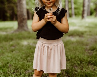 Girls bamboo peplum skirt *Limited Sizes Available* Toddler twirl skirt,  Bamboo baby clothes, Little girls summer skirt, circle skirt