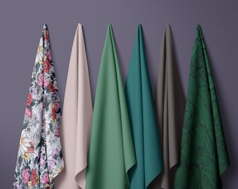Luxurious Bamboo Jersey Fabric, Buttery Soft Bamboo Spandex 4-Way Stretch Fabric, Fabric By The Yard, Eco-Friendly Solids & Prints