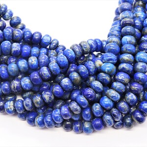 AAA Natural Lapis Lazuli smooth rondelle Shape Beads, Beautiful Lapis Lazuli smooth gemstone beads Bead craft jewelry Wholesale price beads