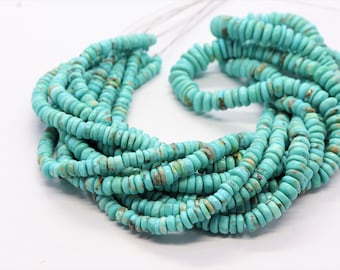 TRQ-013 AAA Quality 14 Inch Strand Size-6-10mm Approx Natural Arizona Turquoise Smooth Tube Shape Beads