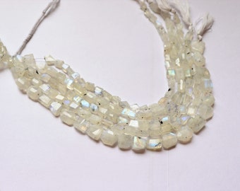 AAA AAA Grade Natural Gemstone Blue Flash Stone 15strand Natural Rainbow Moonstone Leaser Cut Faceted Nuggets Shape Beads 10-15mm