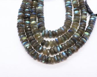 BL64FGS57E Sold By Strand Labradorite Rondelle Beads 9 Labradorite Faceted Rondelle Beads 7.50 mm