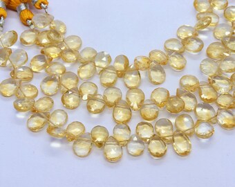 Earrings Pair Jewelry Making Wire Wrapping Loose Gemstone Briolettes 3 Pcs 15x14-17mm Citrine Quartz Faceted Fancy Briolettes