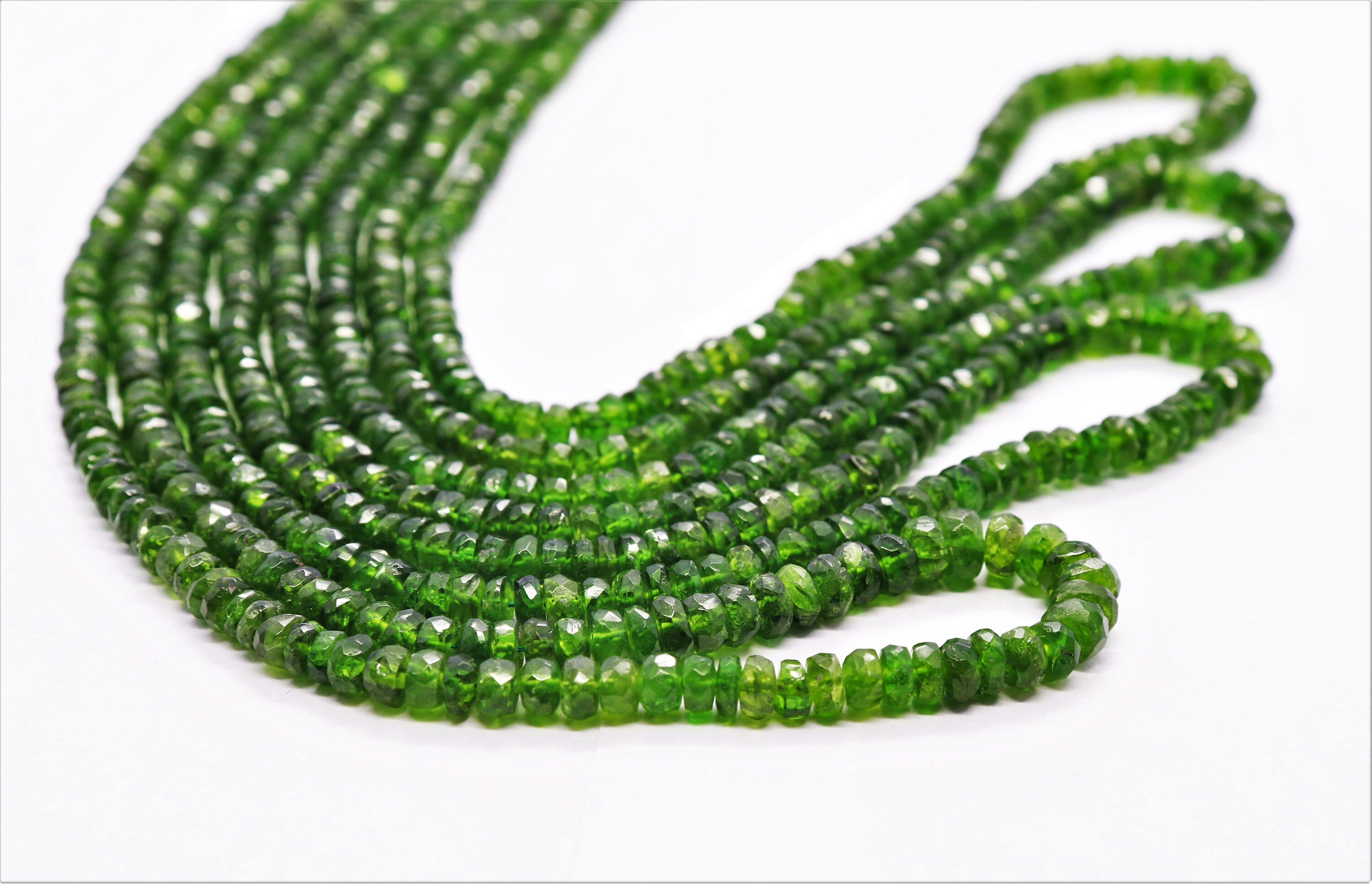 AAA+ Chrome Diopside Faceted Rondelle Beads 3.5-4 Mm Chrome Tourmaline  Rondelle Beads Chrome Diopside Beads Chrome Rondelle Beads Necklace - Etsy