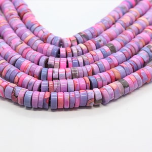AAA Lavender Opal Heishi Reifenform Perlen Pink Lavender Opal Reifenperlen Lavendel Natürliche Opalräder Opal glatte Perlen Schmuckherstellung Perlen