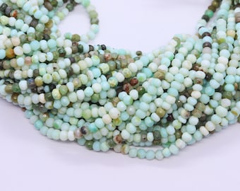 Peruvian Blue Opal Faceted Rondelle Beads, 4-4.5 mm Blue Peru Opal faceted beads Peruvian Opal beads AAA Quality wholesale beads for jewelry