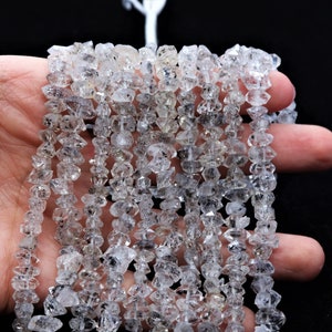 AAA Black+White Herkimer Diamond quartz fnuggets beads  Herkimer rough stone  Herkimer Diamond beads  Salt And Pepper Herkimer Diamond beads
