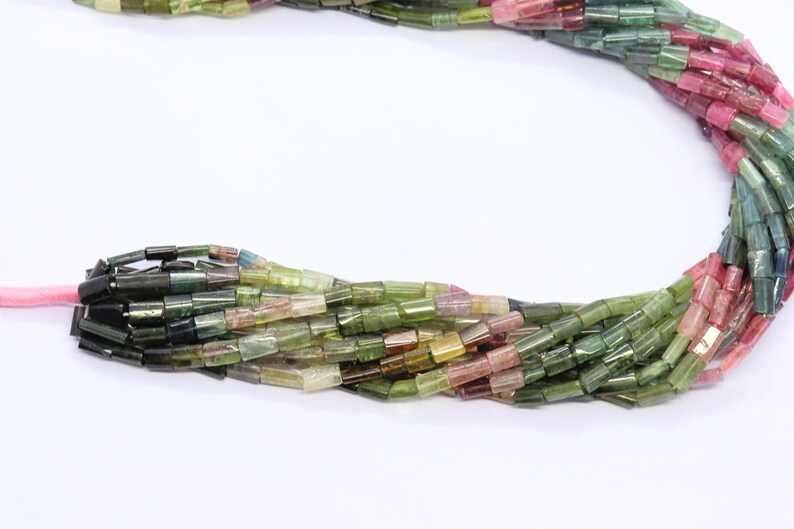 16 inch Tourmaline smooth beads Tourmaline beads strand AAA Multi Tourmaline smooth chicklate 5x8 mm multi Tourmaline gemstone