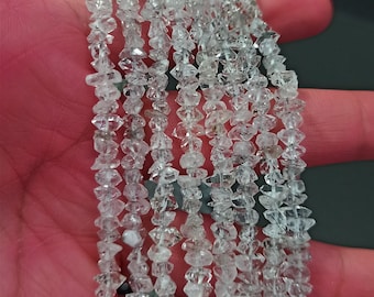 Klare weiße Herkimer Diamant Quarz Nuggets, 5.5-6 mm AAA + Herkimer Diamant Perlen, 16 Zoll schöne Herkimar Diamant Rohstein