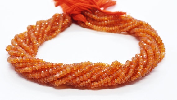 カーネリアン ファセット ロンデル ビーズ カーネリアン ロンデル