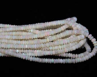 Ethiopian Opal smooth rondelle beads Natural Opal  gemstone plain rondelle beads Welo Opal beads Opal Plain beads Ethiopian Opal beads